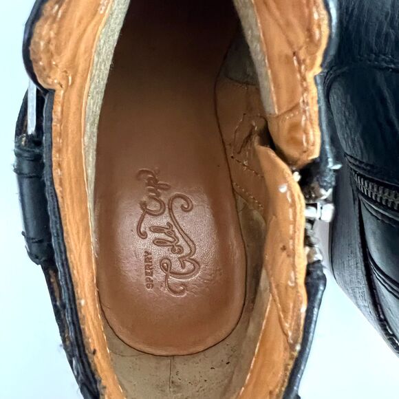 SPERRY Black Leather Zip Wedge Shoes Booties 6.5 - Picture 7 of 9